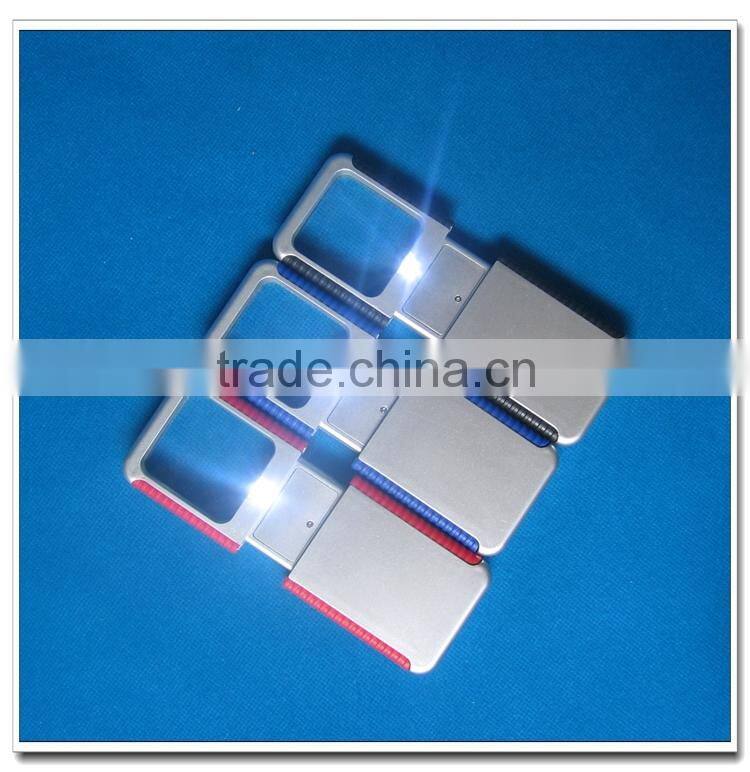 3X hand magnifier with led light for promotion gift