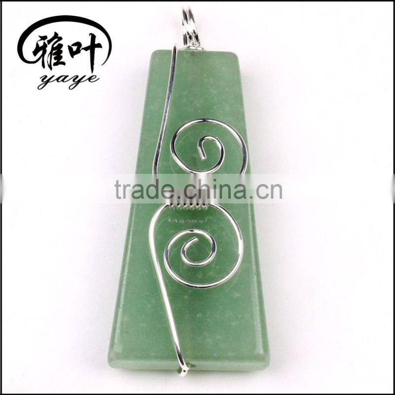 Wholesale Gemstones Fashion Pendants Crystal Trapezoid Necklace&Pendants