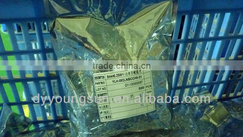 High bright 8mm straw hat led diode with low price