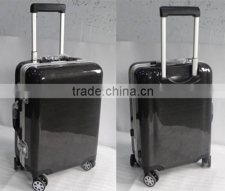 NEW ARRIVAL 20 inch super light weight than aluminum suitcase , carbon fiber suitcase sets with spinner Wheels