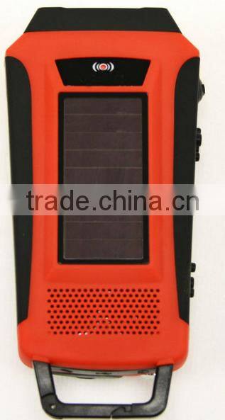 PORTABLE RECHARGEABLE DYNAMO SOLAR LED TORCH WITH AM/FM NOAA WEATHER ALERT RADIO AND CHARGER