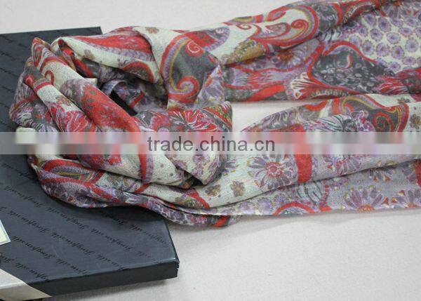 new product in 2014 fashion digital print 100% cashmere scarf new product