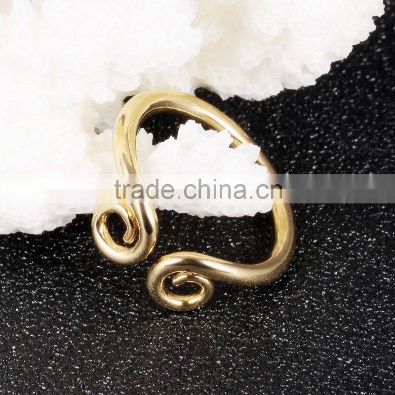 2016 latest elegant simple design gold rings without stones Hoop Ring