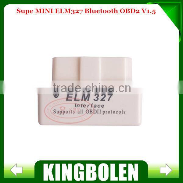 SUPER MINI ELM327 Bluetooth OBD2 V1.5 White Smart Car Diagnostic Interface ELM 327 Wireless Scan Tool Support All OBD2 Model