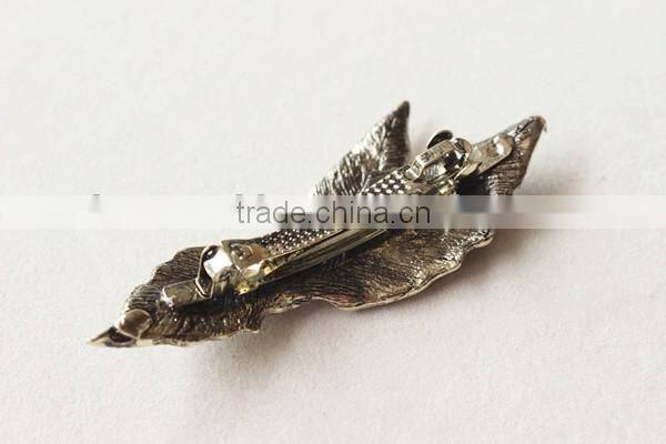 2016 New Metal Clip,Retro leaf spring clip,alloy leaf hairpin headdress for ladies