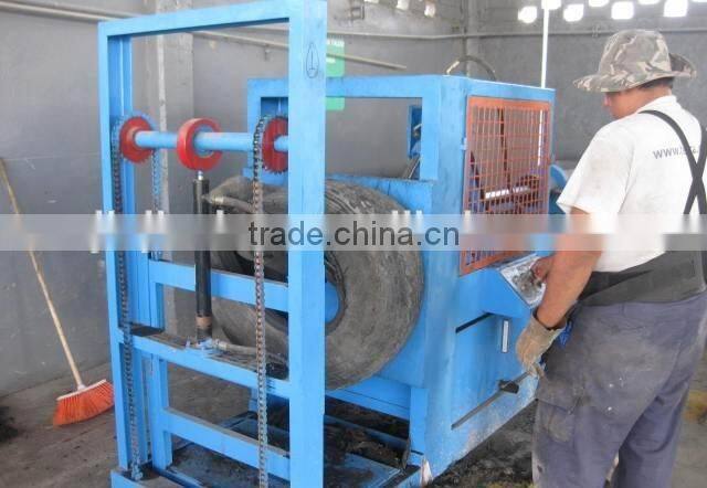 Semi-control waste tire recycling machine / used tyre cutting machine