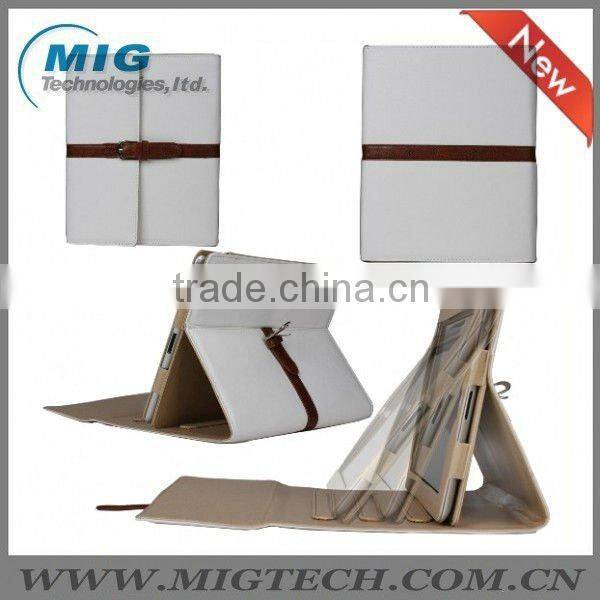 High end Leather Case for Ipad 2 3 with belt, for ipad accessories, for ipad3 case
