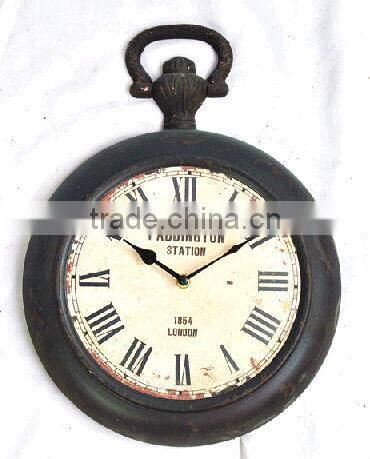 Handmade retro vintage round iron wall clock