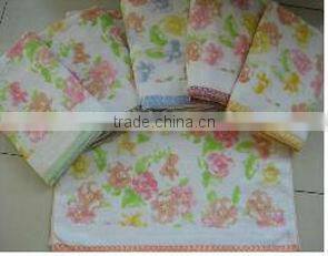 100% cotton velour flower printing face towel