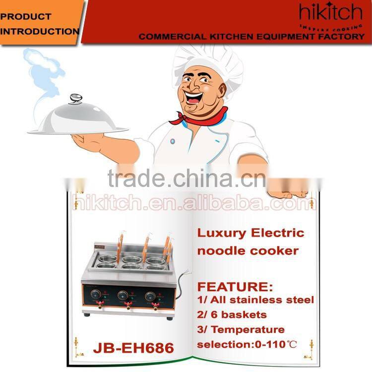 Counter top pasta cooker with 6 baskets table top electric pasta cooker