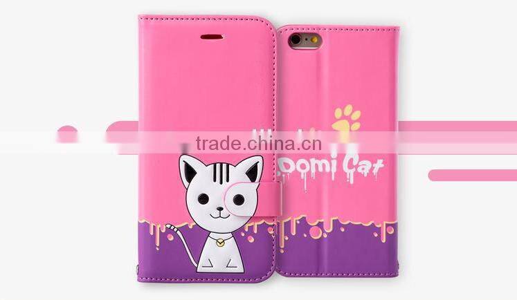 Lovely Cats Pattern Mobile Phone Case Flip Wallet Phone Case For iPhone 6