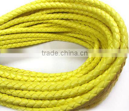 OEM welcome popular round braid PU/genuine leather cords for jewelry making