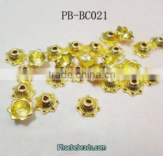 Wholesale Trend Flower Shape Gold Beads Accessories For Making Bracelet PB-BC021