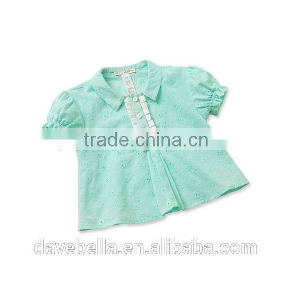 DB629 dave bella 2014 summer fashion beautiful blouses imported brand clothes cotton candy clothing brand baby girl shirts