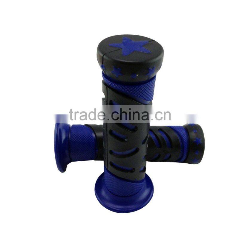 Motorcycle blue black five stars hand grips