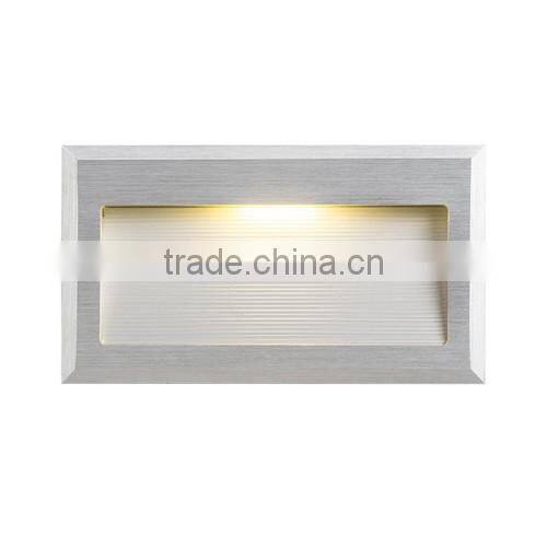 silver 3w led step light recessed stairs
