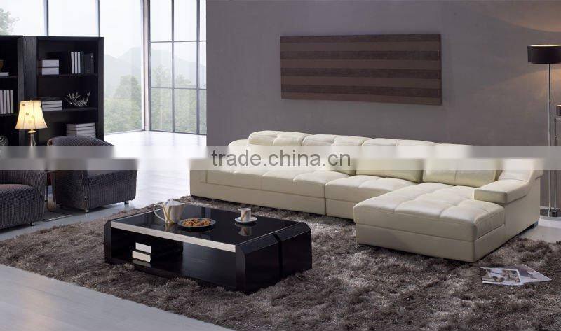 Dubai sofa furniture top grain leather corner sofa/luxury italian genuine leather sofa set