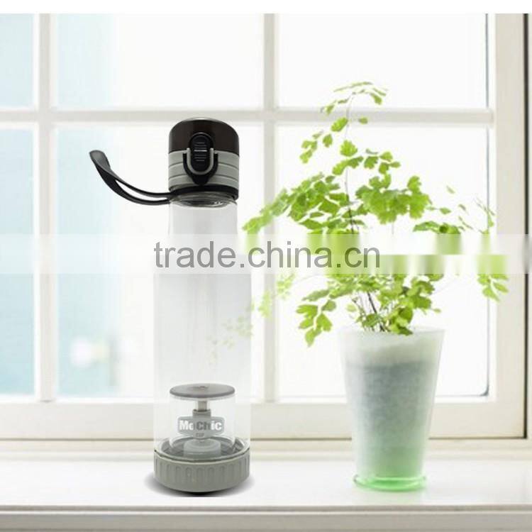 400ML Mochic crystal anti-slip silicone smart flat glass water bottle