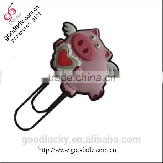 Soft pvc paper clips / cute animal shape soft pvc paper clips