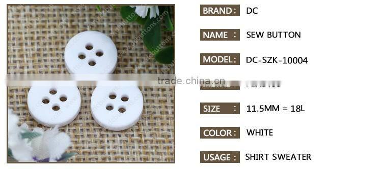 11.5mm High Quality White Round Sewing Buttons Resin Garment Buttons