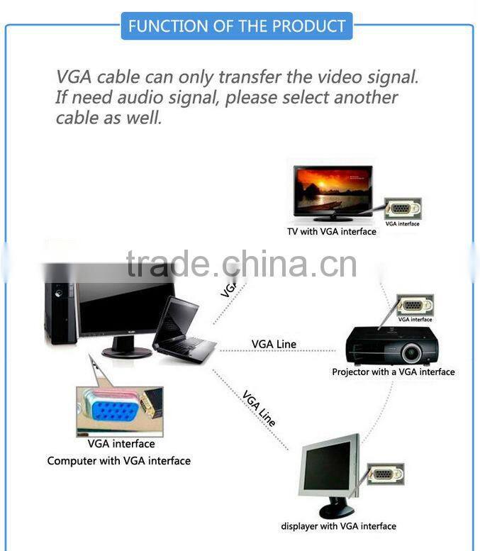 High quality 30m stand vga cable for projector