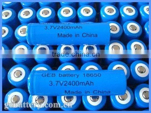 hot seller rechargeable GEB 3.7V2400mah 18650 li-ion battery