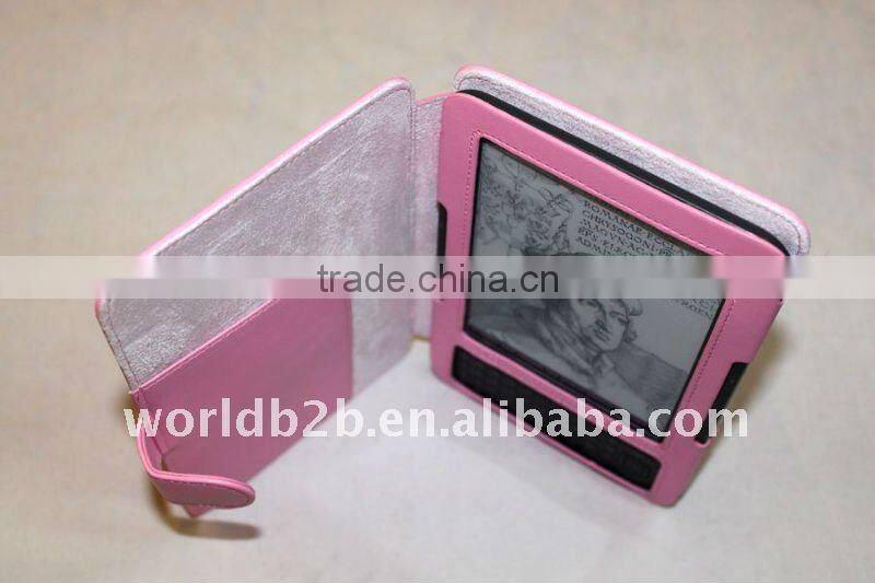Leather Cover case for Kindle 3 with clasper