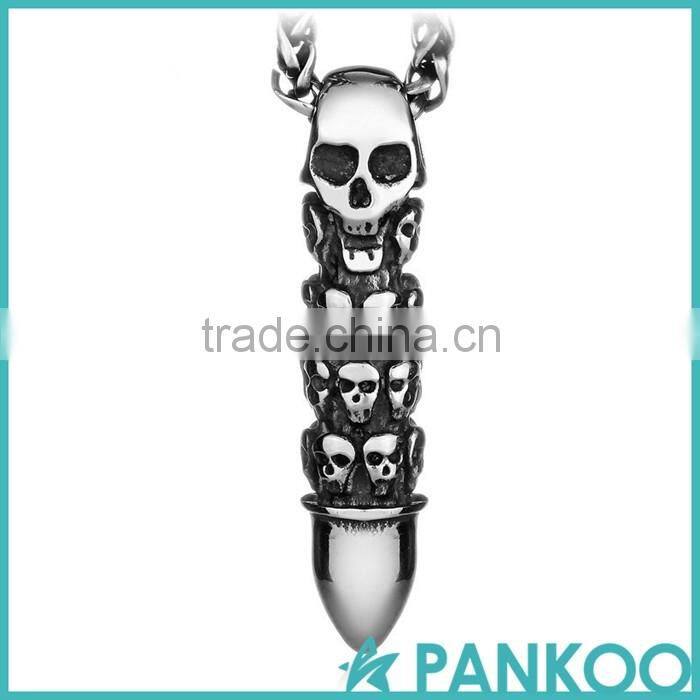 wholesale Retro Skull warhead Titanium steel pendant