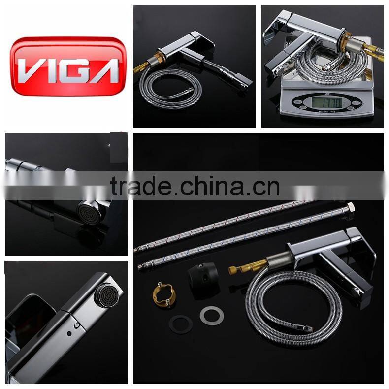 Brass Chrome Pull Out Sink kitchen faucet