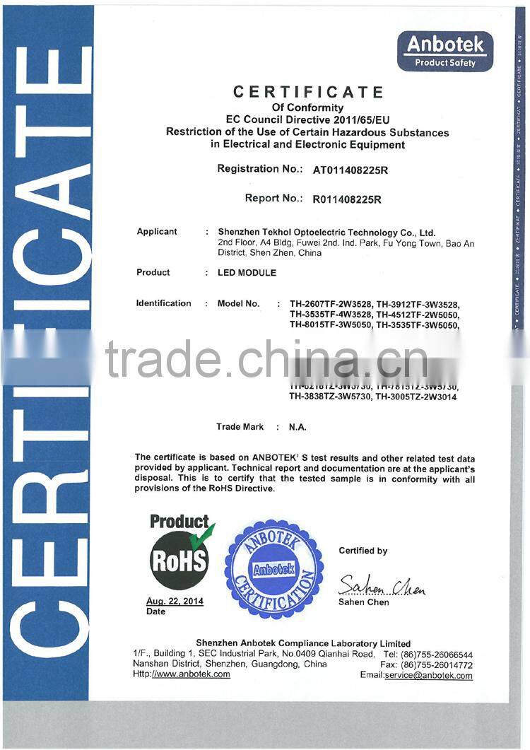 4 smd led module with 220 luminance and 170 degrees, CRI 75