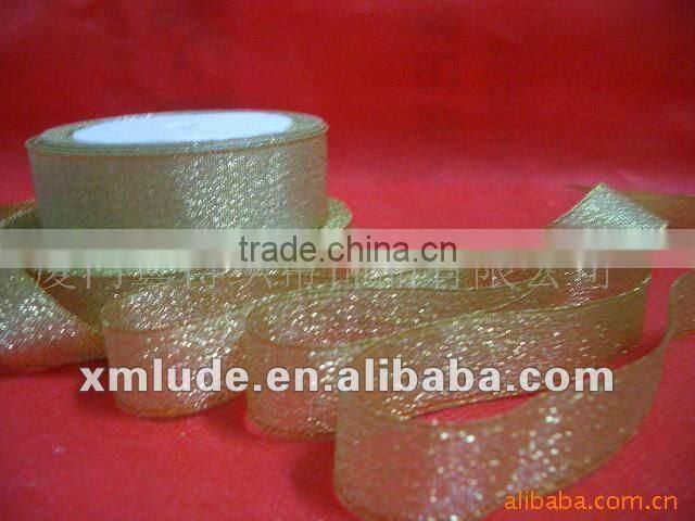 wholesale colorful metallic ribbon/ red/ pink/ plum/green/yellow