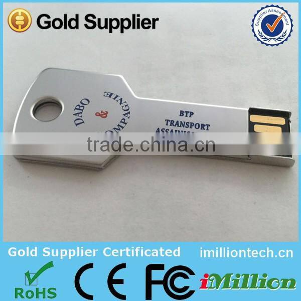 Hot Sale Free Sample 8gb gold key usb stick for Promotional Gift