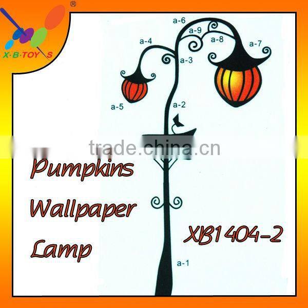New Fashion Wall Sticker Halloween Pumpkin Wall Light Children Bedroom Wall Lamp