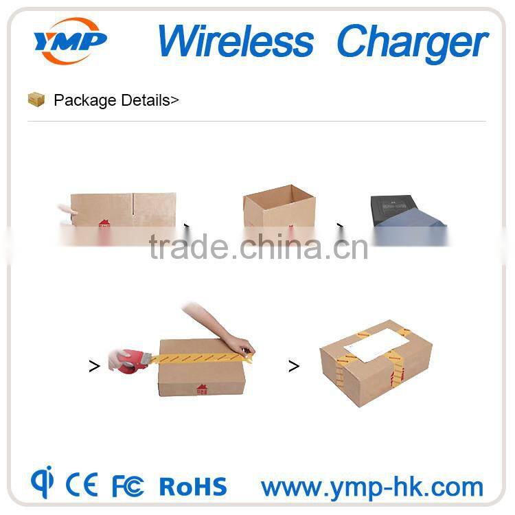 Cordless qi wireless mobile phone charger for charging compatible phones