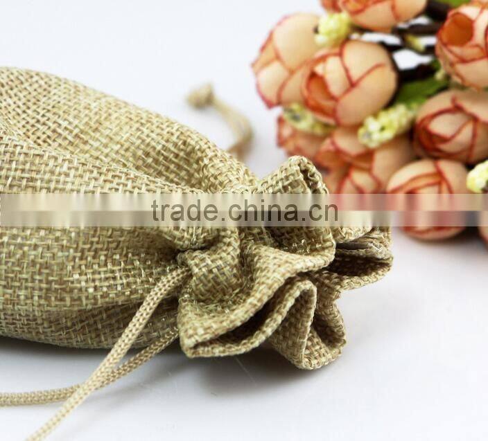 13cm*18cm Hot Pink Color Wholesale Custom Jute Bag Linen Cotton Bag