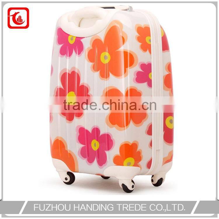 4 wheel flower print trolley suitcase , bright color travel luggage