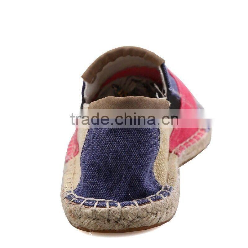 Men casual shoes 2016 espadrilles cheap wide stripe stitched sole shoes flat shoes
