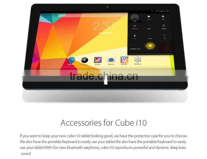 10.6 inch Dual boot Windows10 Android 4.4 Tablet pc CUBE I10