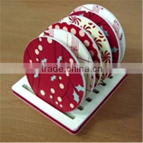 round silk printed acrylic coaster