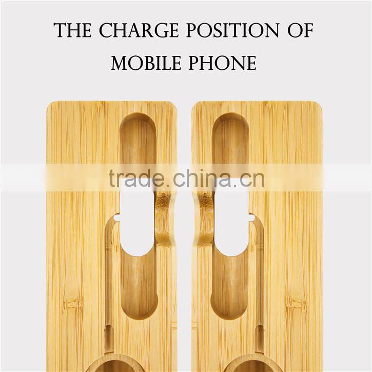 Natural Wood Stand Base popular portable charger wooden stand for IPhone for Apple Watch Stand