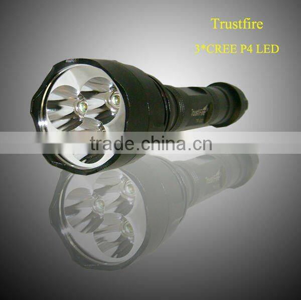 TrustFire 500lmTR-500 three cree XP-E Q4 leds police security flashlight/cree led flashlight