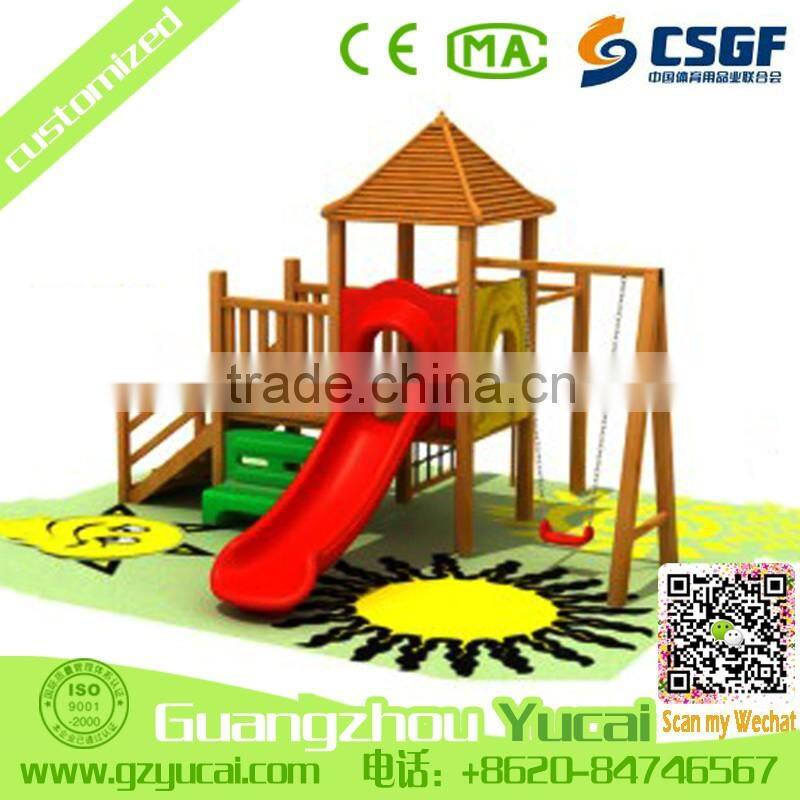 latest design children wood swing kids slides outdoor playground