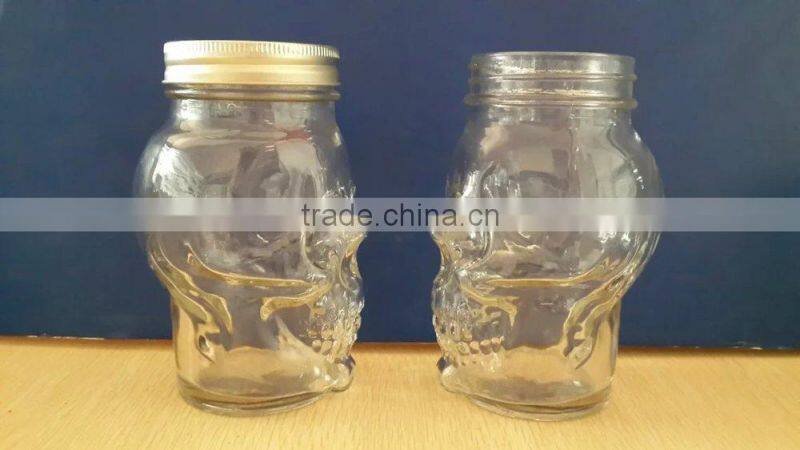 Food Use and Eco-Friendly Feature glass storage jar in bear shape glass jar 350ml/glass bear shape jar