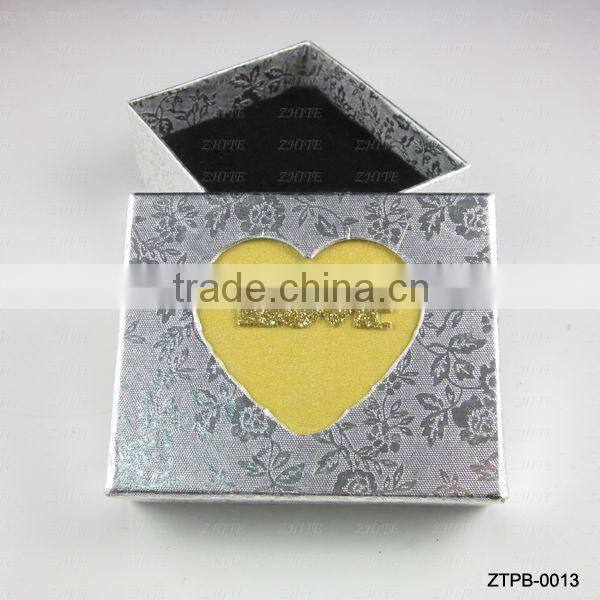Silver Love Heart Jewlery Box For Gift Wholesale ZTPB-0013