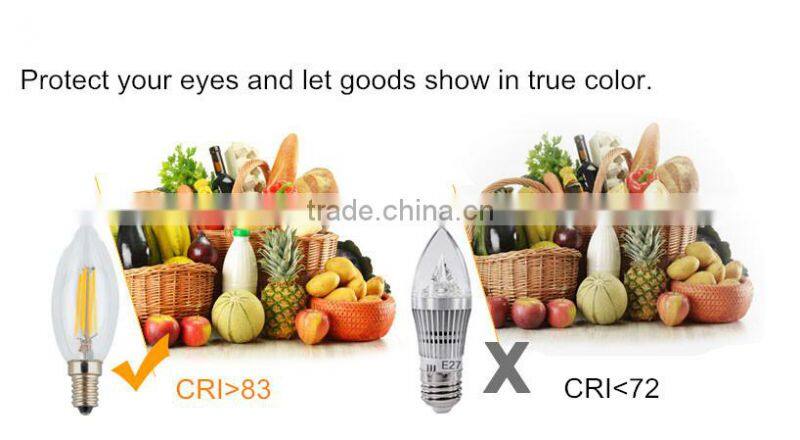 E12/E14 B35 4W 400lm LED Filament flickering flame candle bulb CE/RoSH/TUV/FCC/UL 715