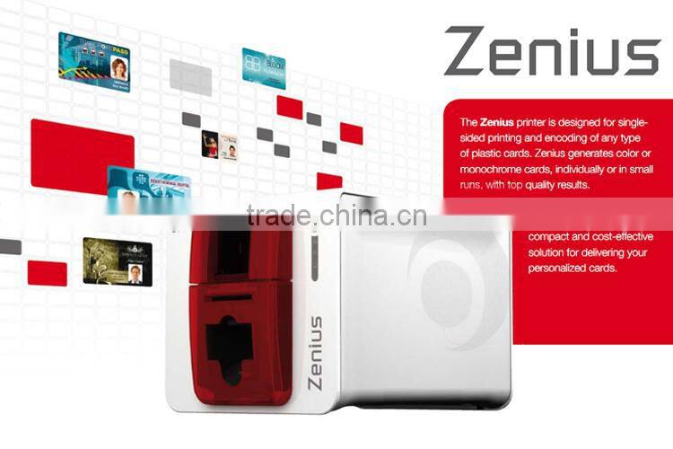 factory authorized reseller evolis zenius edge-to-edge desktop cheap plastic id card machine 300dpi