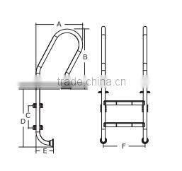 2016 China factory High Quality 304 Stainless Steel Swimming Pool Spa Ladder