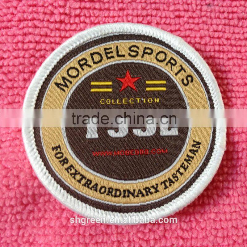 high quality woven clothing badge,weaving badge for caps/hats