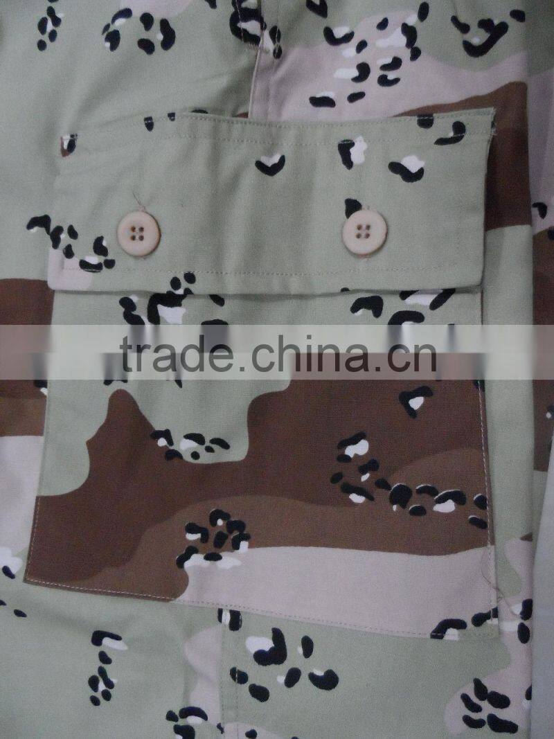 OEM white dot brown printed cotton polyester ripstop strong anti tearing european camouflage military uniform