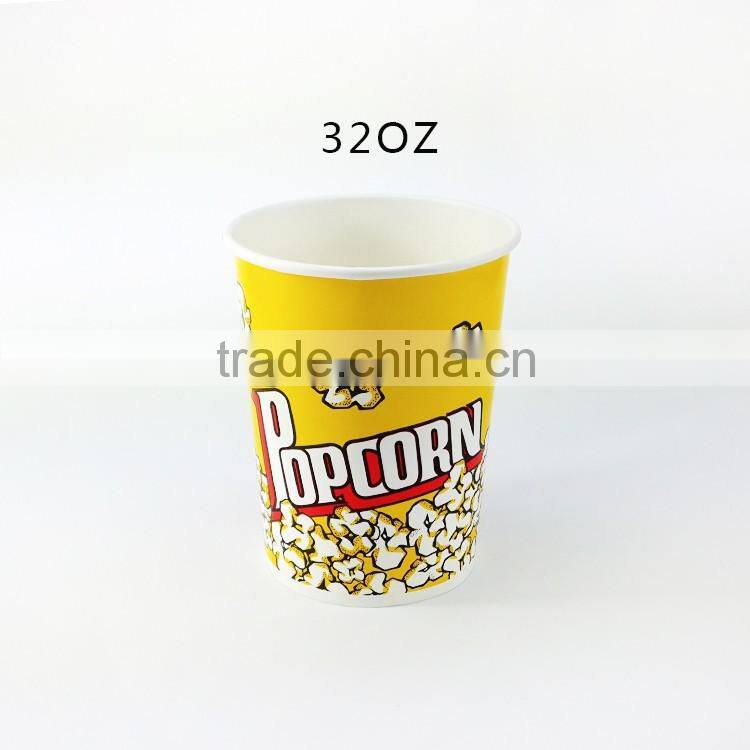 Disposable custom printed paper popcorn bucket